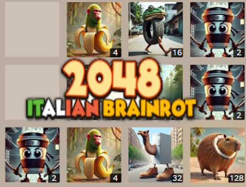 Gioco 2048 Brainrot italiano 