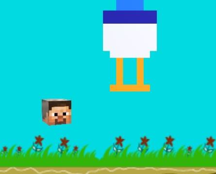 Gioco Minecraft flappy di fantino di pollo .