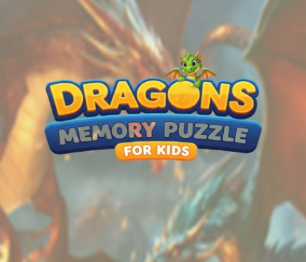 Gioco Dragons Memory Puzzle per bambini .
