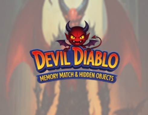 Gioco Devil Diablo Memory Match e oggetti nascosti .