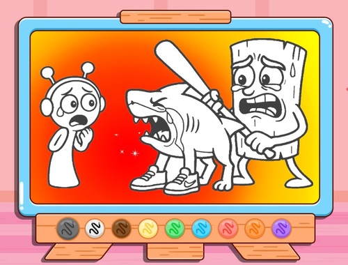 Gioco Libro da colorare: Sprunki vs Tung Tung Sahur .