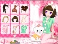 Gioco Girl on bed Cuddling with pet dog