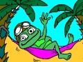 Gioco Coloring: Crazy frog in a hammock