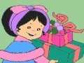 Gioco Little girl birthday gift coloring