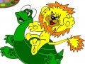 Gioco Lion cub and a large turtle