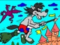 Gioco Coloring: Wolf on a broomstick
